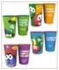 VeggieTales 4 pack assortment reusable, 16 oz cup set. Top rack dishwasher safe and made in USA.