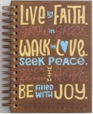Live by Faith,  spiral lined hard coverd journal