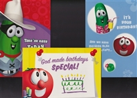A set of 12 Veggie Tales cards. Four designs.