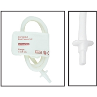PacMed Cables NiBP Single Tube 4CM-8CM / 1.6IN-3.2IN Neonatal Disposable Soft Fiber Blood Pressure Cuff Box of 10