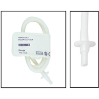 PacMed Cables NiBP Single Tube 7CM-13CM / 2.8IN-5.1N Neonatal Disposable Soft Fiber Blood Pressure Cuff Box of 10