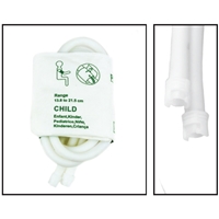 NBXX3386-NiBP Disposable Cuff Dual Tube Pediatric (13.8-21.5cm) - Soft Fiber (Box of 5)