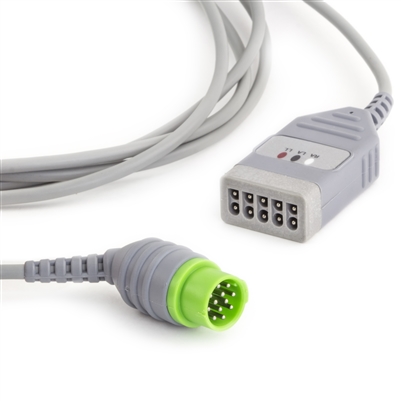GE Critikon ECG Trunk Cables 12 Pin to Dual 5 Pin Lead Wire Connector GE Critikon Compatible