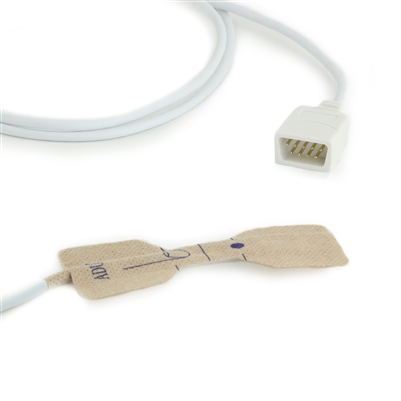 BCI Disposable Neonatal / Adult Textile Adhesive Multi-Site Wrap SpO2 Sensors DB9 9 Pin Connector 1.5FT/.5M Cable BCI Compatible 24pk