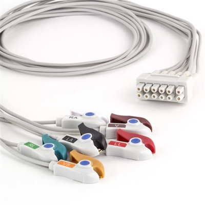 GE 6 Lead Dual Apex ECG Telemetry Leadwires - Grabber