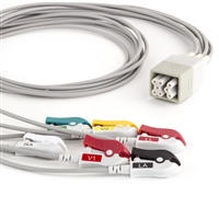 GE Apex Pro FH Telemetry 6 Lead Shielded ECG Leadwires - Grabber
