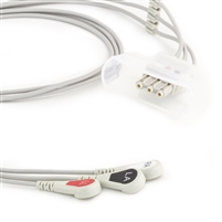 Philips 3 Lead Single Pin w/Tele Shield ECG Leadwires - Snap