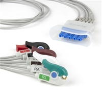 Philips 5 Lead Single Pin w/Tele Shield ECG Leadwires - Grabber - Direct Replacement