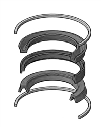 090-KB001-150, PISTON SEAL KIT, 1-1/2" BORE, NITRILE / TEFLON (PTFE)