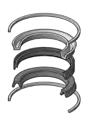 091-KB001-800, PISTON SEAL KIT, 8" BORE, NITRILE / TEFLON (PTFE)
