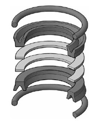 HV2-KB200-150, PISTON LIP SEAL KIT, 1-1/2" BORE, FLUOROCARBON (VITON)