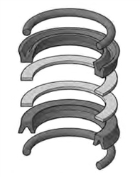 PK8002A005, PISTON SEAL KIT, 8", FLUOROCARBON (VITON)