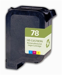 HP 78 Premium Tri-Color Cartridge Remanufactured (OEM# C6578DN) Deskjet 900/ 1200/ 3800 Series/ Officejet g/ k/ v Series/ Fax 1200 Series/ PhotoSmart 1000/ p1100/ 1100/ 1200/ 1300 Series/ Color Copier 100/ 200 Series (450 Yield)