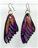 Amber Purple Butterfly Wing Earrings