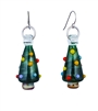Christmas Tree 18g Earrings - Sparkle Green