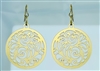 18g Earrings - Gold Acrylic - Abstract Circle