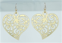 18g Earrings - Gold Acrylic - Abstract Heart