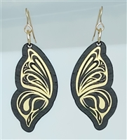 18g Earrings - Gold Acrylic - Butterfly