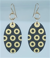 18g Earrings - Gold Acrylic - Donut Oval