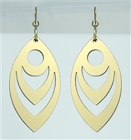 18g Earrings - Gold Acrylic - Feather Drop Cut Out