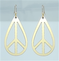 18g Earrings - Gold Acrylic - Peace Drop