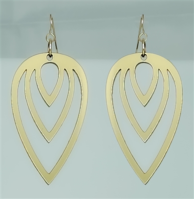 18g Earrings - Gold Acrylic - Petal Drop Cut Out