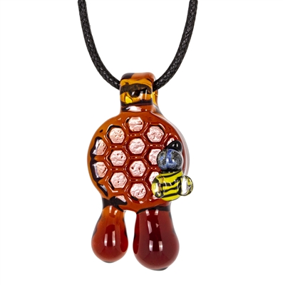 Pendant - Honeycomb Drop with Bee