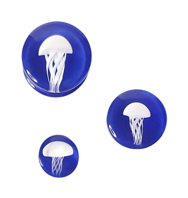 Jellyfish - White on Blueberry