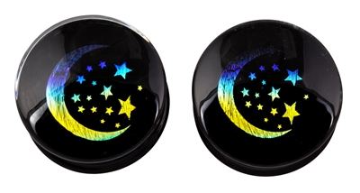 Dichro Foil Moon and Stars (28mm)