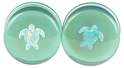 Opal Image Plug - Turtles on Caribbean Blue (25.4mm)