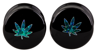 Opal Image Plug - Marijuana Leaf (25.4mm)