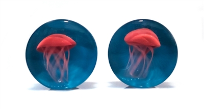 Jellyfish - Red on Aqua (22mm)