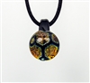 Orange Yellow Honeycomb Foil Image Pendant