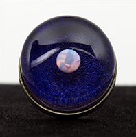Sphere Opal on Purple Foil Silver Ring
