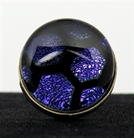 Purple Honeycomb Foil Pattern Silver Ring