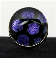 Purple Honeycomb Foil Pattern Silver Ring