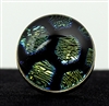 Green and Blue Honeycomb Foil Pattern Silver Ring