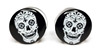 White Skull on Black Plugs DF