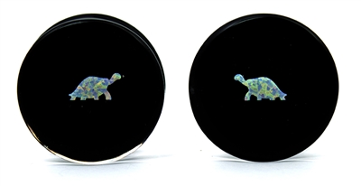Tortoise Opals on Black Plugs