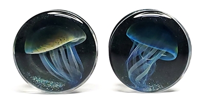 Bluemoon Jellyfish on Indigo Sparkle (22mm)