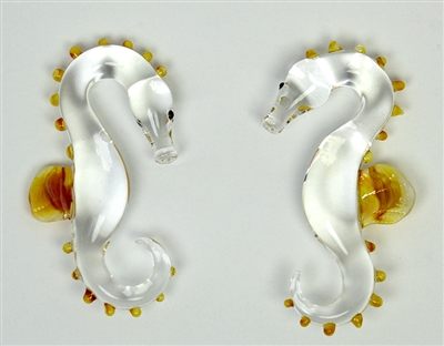 Clear and Caramel Seahorse Weights