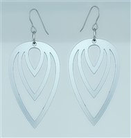 18g Earrings - Silver Acrylic - Petal Drop Cut Out