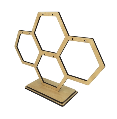 Four Slot Wood Honeycomb Hanging Display