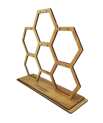 Six Slot Wood Honeycomb Hanging Display