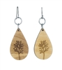 18g Earrings - Birch Wood - Algae Drop