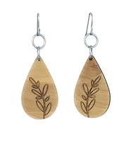 18g Earrings - Birch Wood - Branched Drop