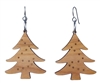 18g Earrings - Birch Wood - Christmas Tree