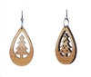 18g Earrings - Birch Wood - Christmas Tree Drop