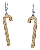 18g Earrings - Birch Wood - Candy Cane