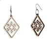 18g Earrings - Birch Wood - Diamond Snowflake